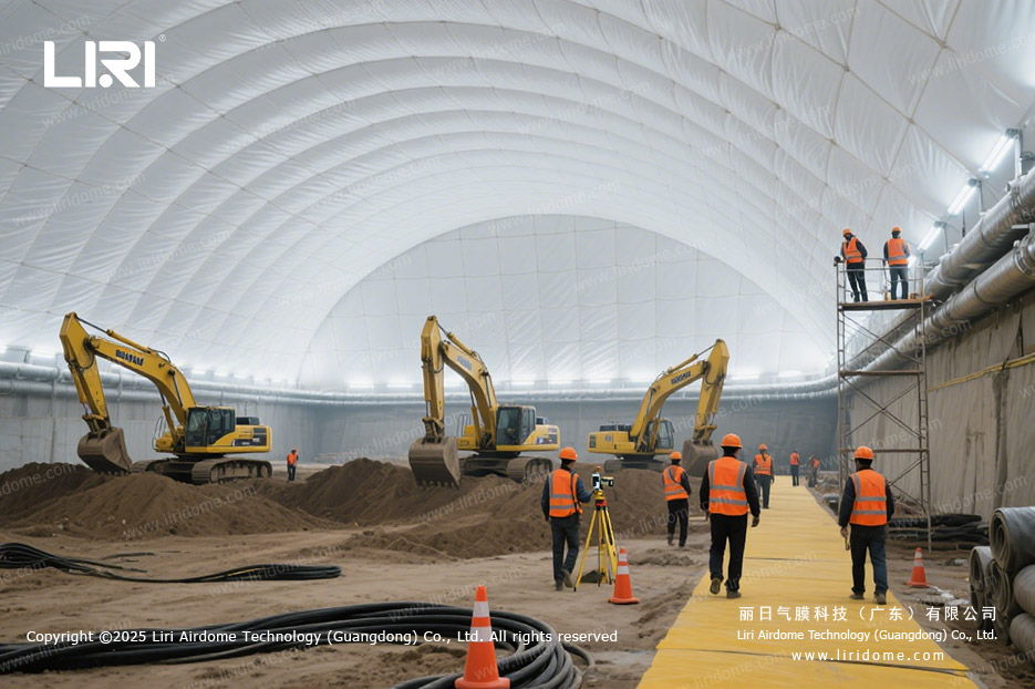 What problems can a foundation pit air dome solve on construction sites (4)