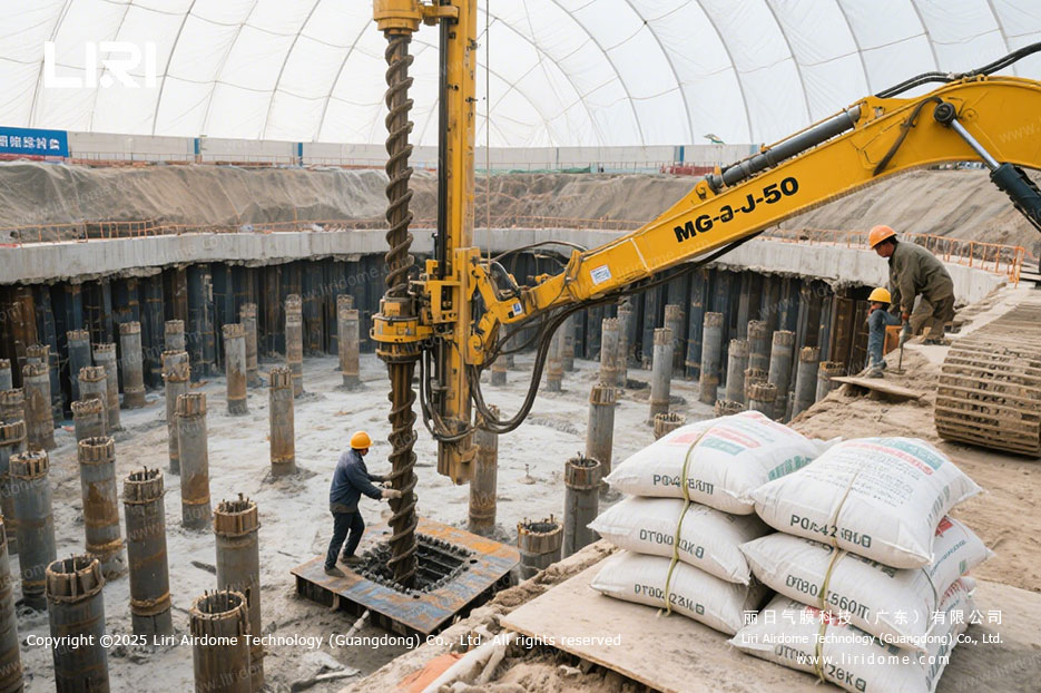 What problems can a foundation pit air dome solve on construction sites (6)