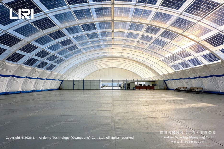 Solar System for Air Dome Highly combining the spacial value of the Air Dome Structure